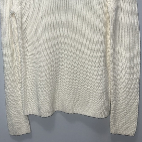 "NWT" Lands' End Knit Cotton Blend Ivory Cowl Neck‎ Sweater- Size Small (6-8) - Picture 6 of 11